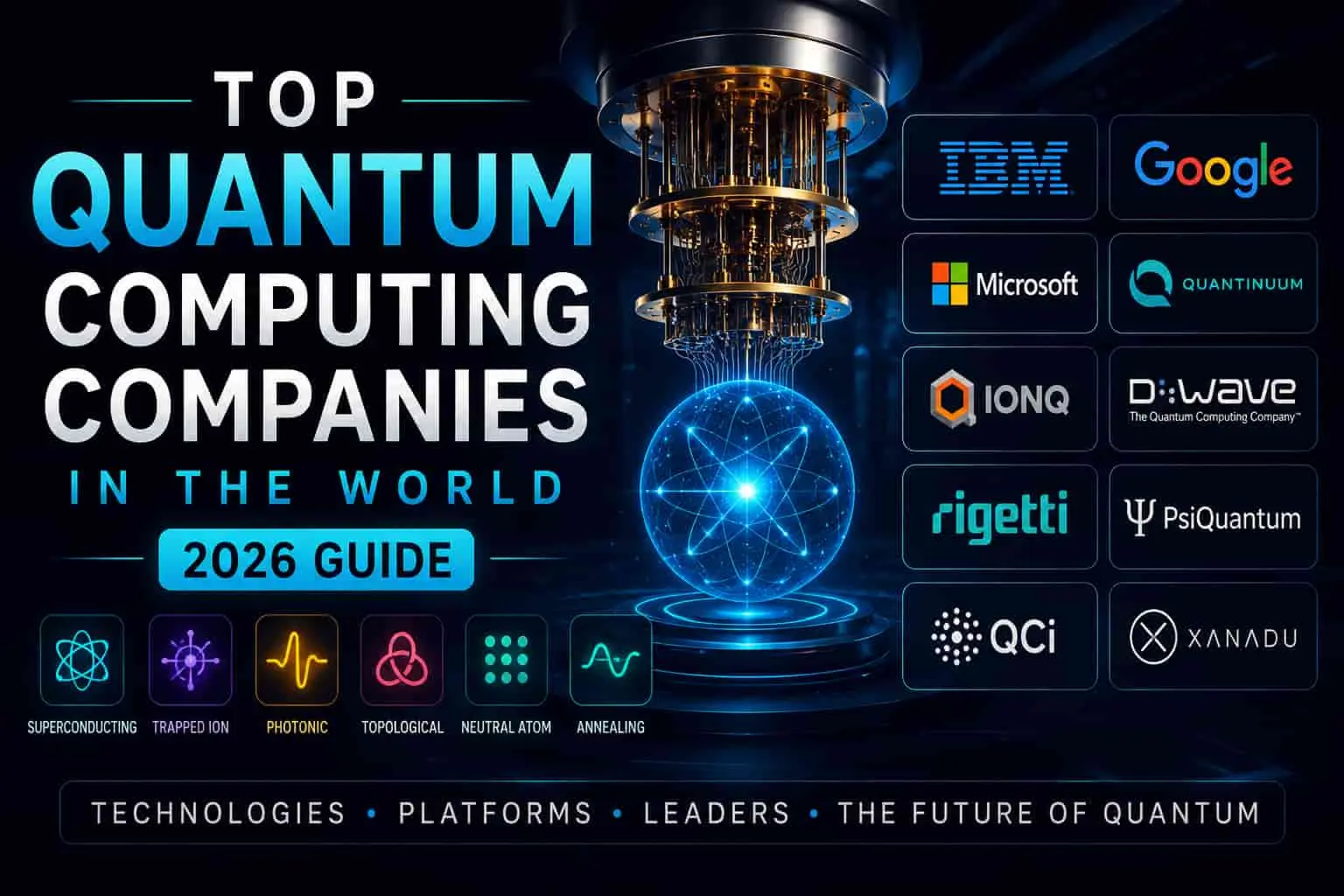 Top quantum computing companies and quantum processors.